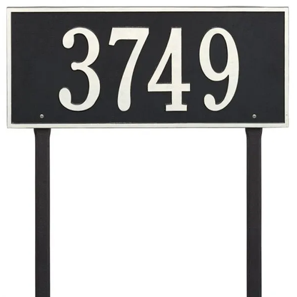Whitehall 1328 Arch Marker Estate Lawn Address Plaque in Black and White