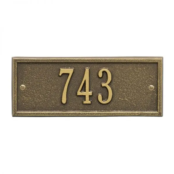 Whitehall 1329 Arch Marker Estate Lawn Address Plaque in Antique Brass