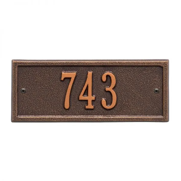 Whitehall 1329 Arch Marker Estate Lawn Address Plaque in Antique Copper