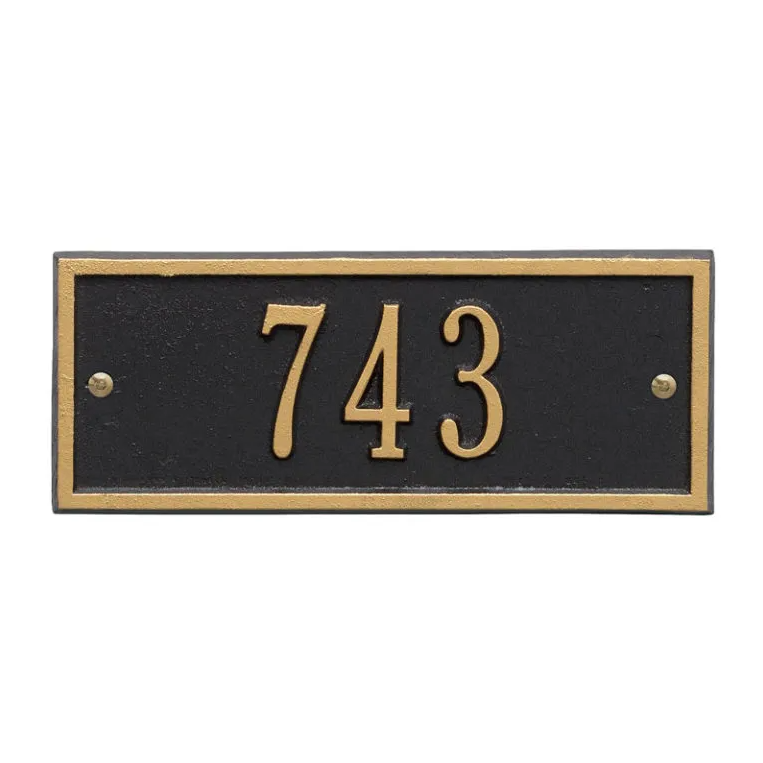 Whitehall 1329 Arch Marker Estate Lawn Address Plaque in Black and Gold