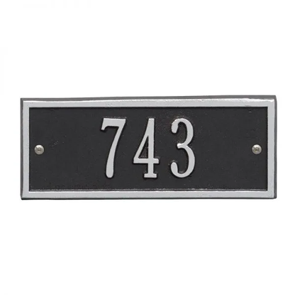 Whitehall 1329 Arch Marker Estate Lawn Address Plaque in Black and Silver