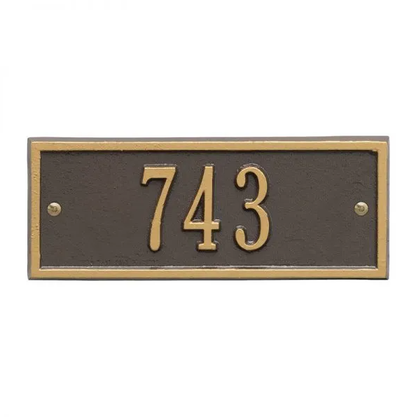 Whitehall 1329 Arch Marker Estate Lawn Address Plaque in Bronze and Gold
