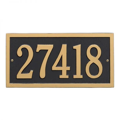 Whitehall 1342 Arch Marker Estate Wall Address Plaque in Black and Gold
