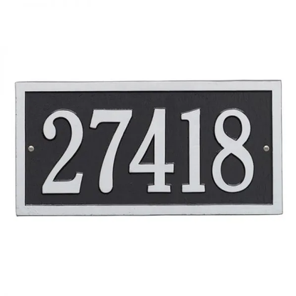 Whitehall 1342 Arch Marker Estate Wall Address Plaque in Black and Silver