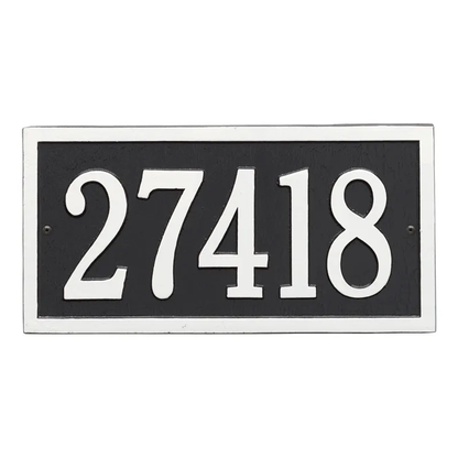 Whitehall 1342 Arch Marker Estate Wall Address Plaque in Black and White