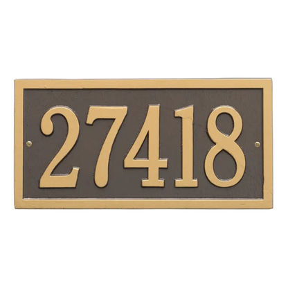 Whitehall 1342 Arch Marker Estate Wall Address Plaque in Bronze and Gold