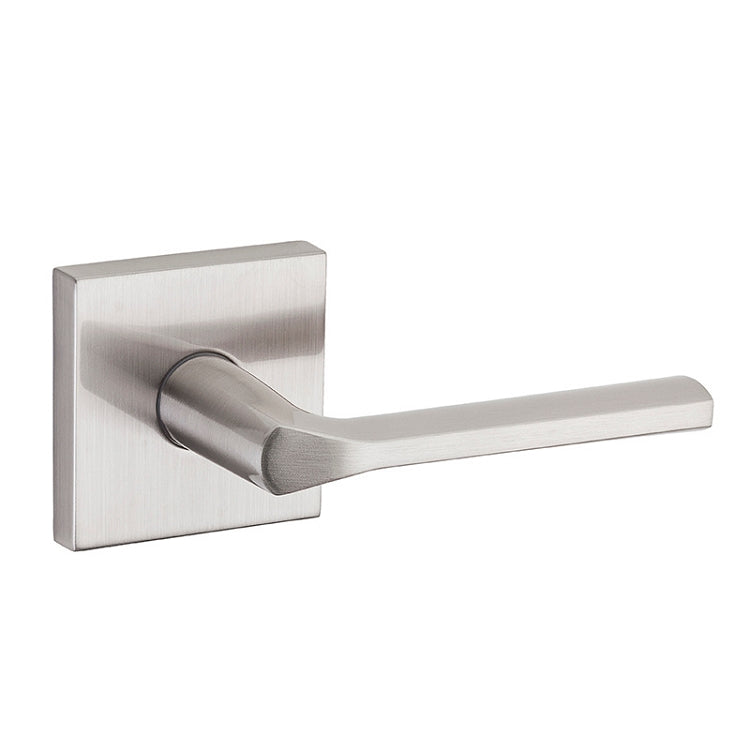 Passage with Square Rosette - Satin Nickel