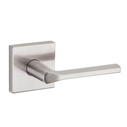 Passage with Square Rosette - Satin Nickel