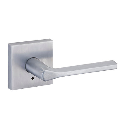 Privacy with Square Rosette - Satin Chrome
