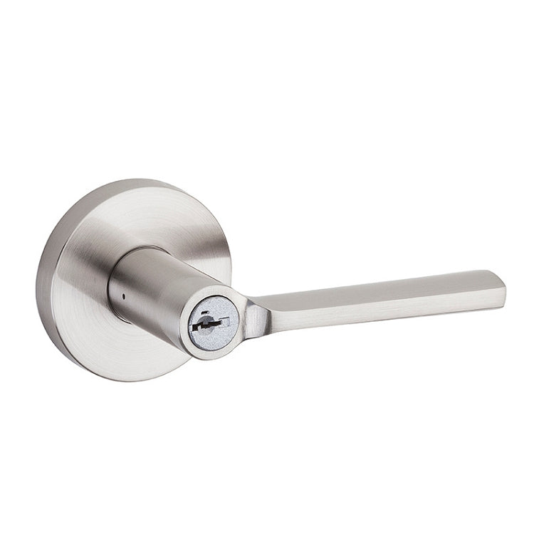 Keyed with Round Rosette - Satin Nickel