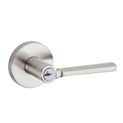 Keyed with Round Rosette - Satin Nickel