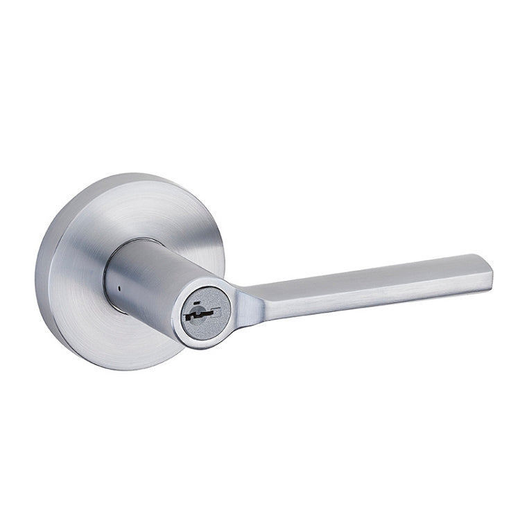 Keyed with Round Rosette - Satin Chrome