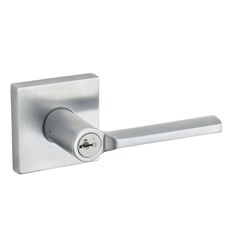 Keyed with Square Rosette - Satin Chrome