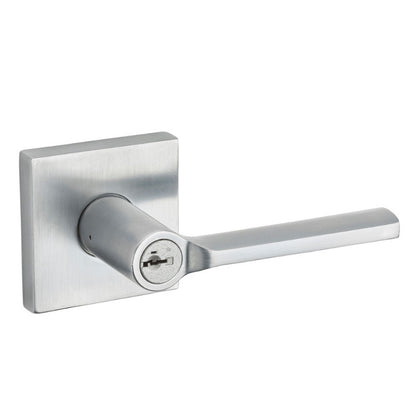 Keyed with Square Rosette - Satin Chrome