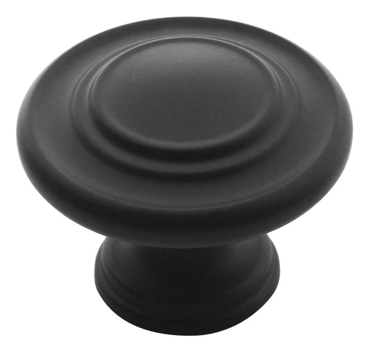 Amerock 1-5/16 Inch Cabinet Knob In Flat Black