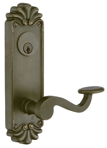 Emtek #16 Style Sideplate Lock - Padua Lever - Medium Bronze
