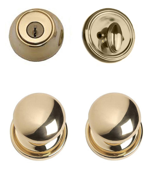 2 Inch Backset Single Cylinder Deadbolt with Passage Knob Set