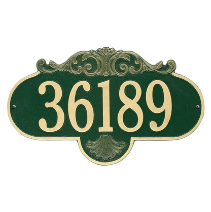 Whitehall 2017 Arch Marker Estate Lawn Address Plaque in Green and Gold
