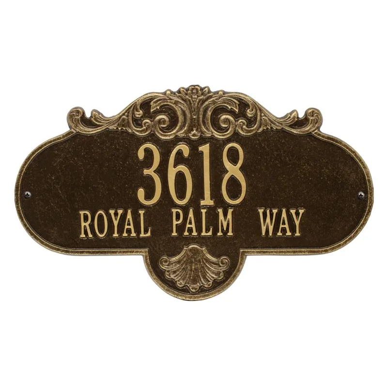 Whitehall 2018 Arch Marker Estate Lawn Address Plaque in Antique Brass