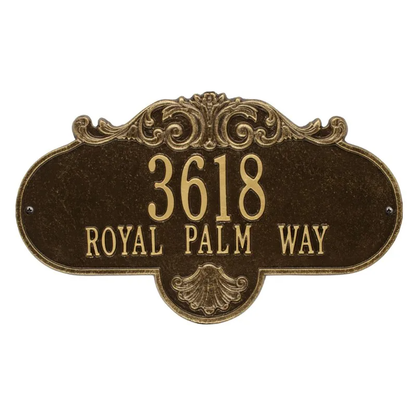 Whitehall 2018 Arch Marker Estate Lawn Address Plaque in Antique Brass
