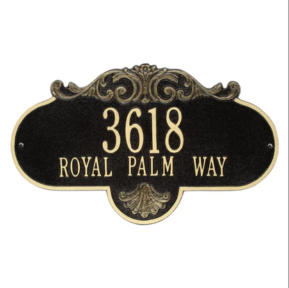 Whitehall 2018 Arch Marker Estate Lawn Address Plaque in Black and Gold