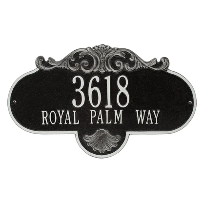Whitehall 2018 Arch Marker Estate Lawn Address Plaque in Black and Silver