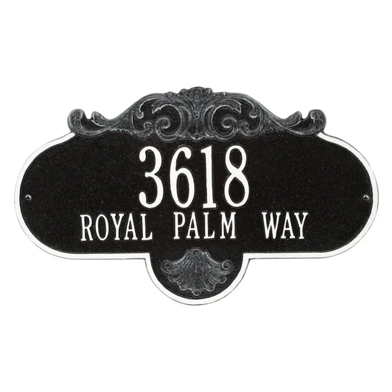 Whitehall 2018 Arch Marker Estate Lawn Address Plaque in Black and White