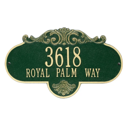 Whitehall 2018 Arch Marker Estate Lawn Address Plaque in Green and Gold
