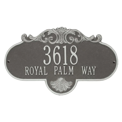 Whitehall 2018 Arch Marker Estate Lawn Address Plaque in Pewter and Silver
