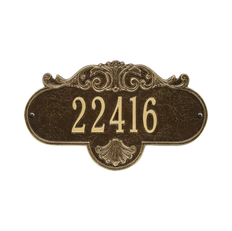 Whitehall 2019 Arch Marker Estate Lawn Address Plaque in Antique Brass