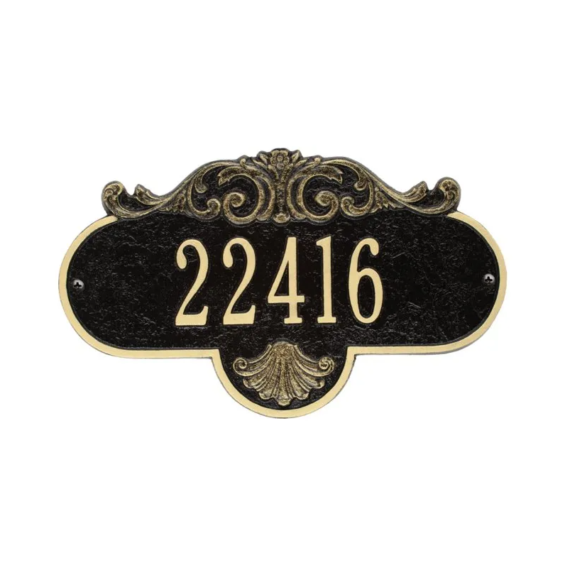 Whitehall 2019 Arch Marker Estate Lawn Address Plaque in Black and Gold