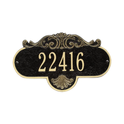 Whitehall 2019 Arch Marker Estate Lawn Address Plaque in Black and Gold
