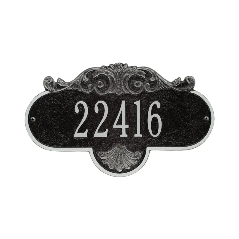 Whitehall 2019 Arch Marker Estate Lawn Address Plaque in Black and Silver