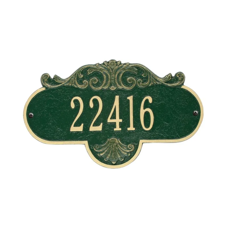 Whitehall 2019 Arch Marker Estate Lawn Address Plaque in Green and Gold