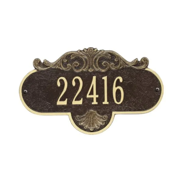Whitehall 2019 Arch Marker Estate Lawn Address Plaque in Bronze and Gold