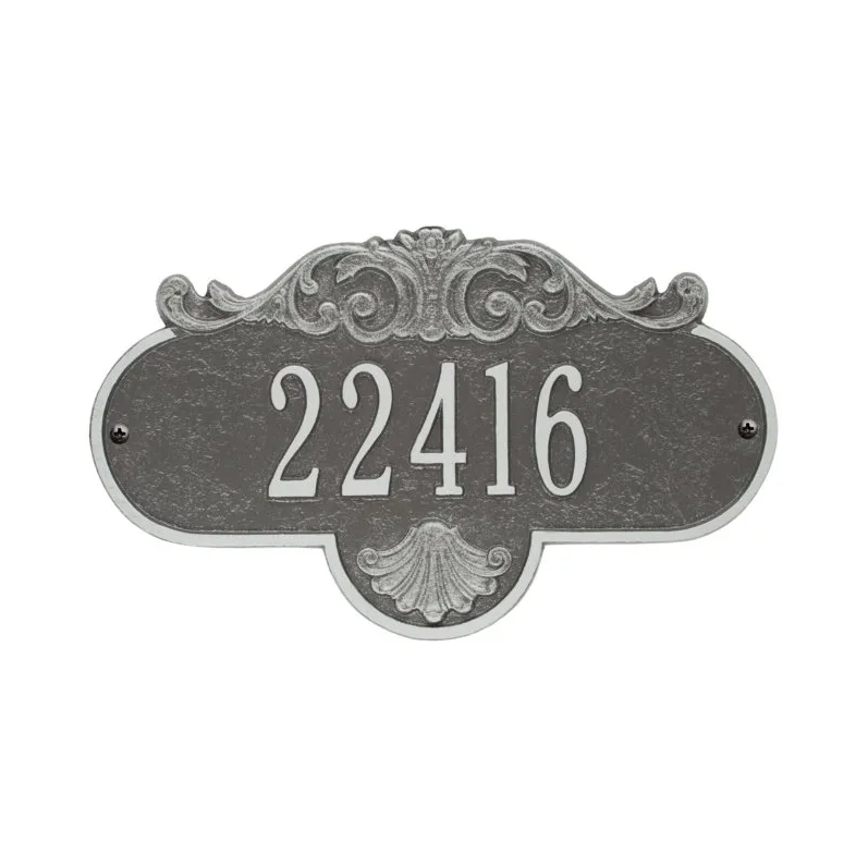 Whitehall 2019 Arch Marker Estate Lawn Address Plaque in Pewter and Silver
