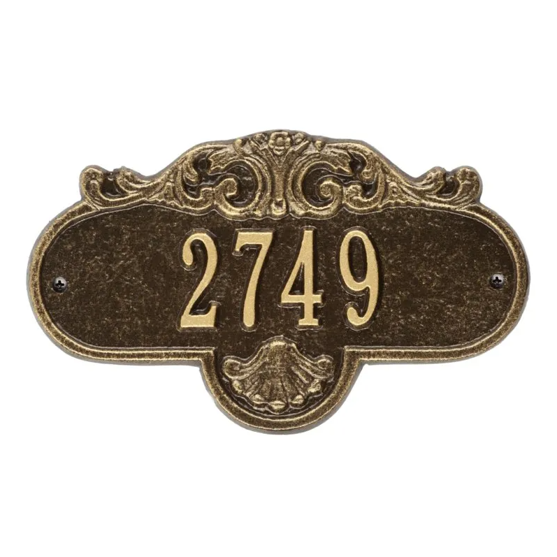 Whitehall 2020 Arch Marker Estate Lawn Address Plaque in Antique Brass