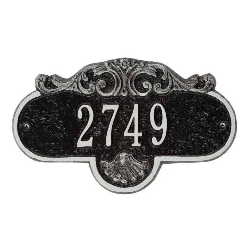 Whitehall 2020 Arch Marker Estate Lawn Address Plaque in Black and Silver