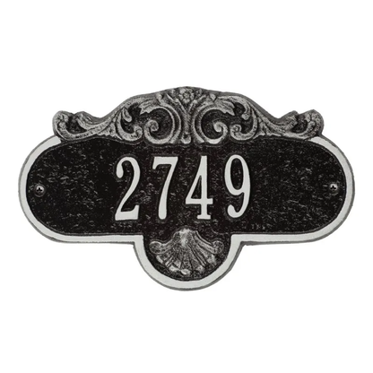 Whitehall 2020 Arch Marker Estate Lawn Address Plaque in Black and Silver