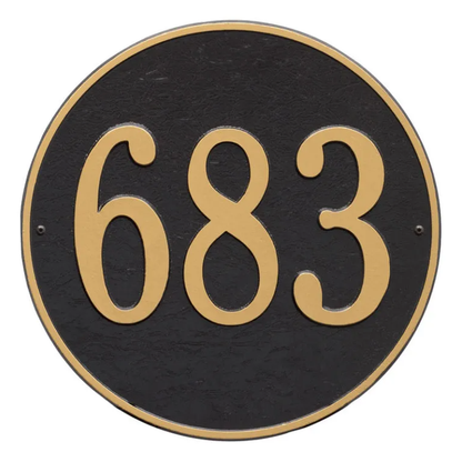 Whitehall 2100 Arch Marker Estate Lawn Address Plaque in Black and Gold
