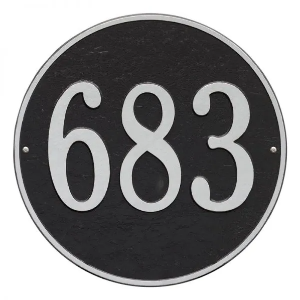 Whitehall 2100 Arch Marker Estate Lawn Address Plaque in Black and Silver
