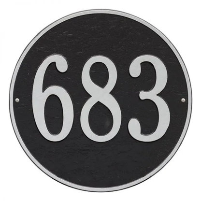Whitehall 2100 Arch Marker Estate Lawn Address Plaque in Black and Silver