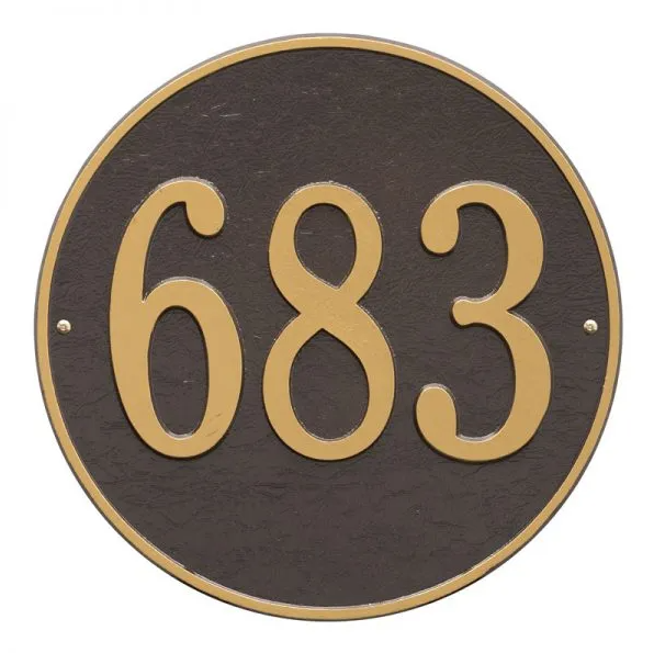 Whitehall 2100 Arch Marker Estate Lawn Address Plaque in Bronze and Gold