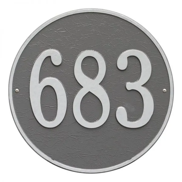 Whitehall 2100 Arch Marker Estate Lawn Address Plaque in Pewter and Silver