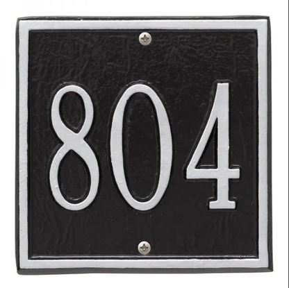 Whitehall 2109 Arch Marker Estate Lawn Address Plaque in Black and Silver
