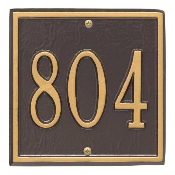 Whitehall 2109 Arch Marker Estate Lawn Address Plaque in Bronze and Gold