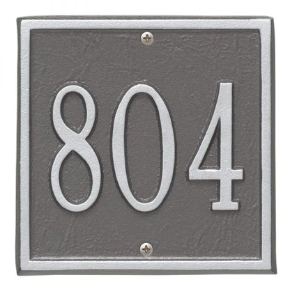 Whitehall 2109 Arch Marker Estate Lawn Address Plaque in Pewter and Silver