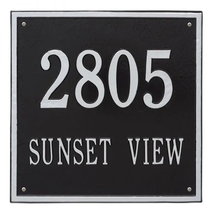 Whitehall 2117 Arch Marker Estate Lawn Address Plaque in Black and Silver