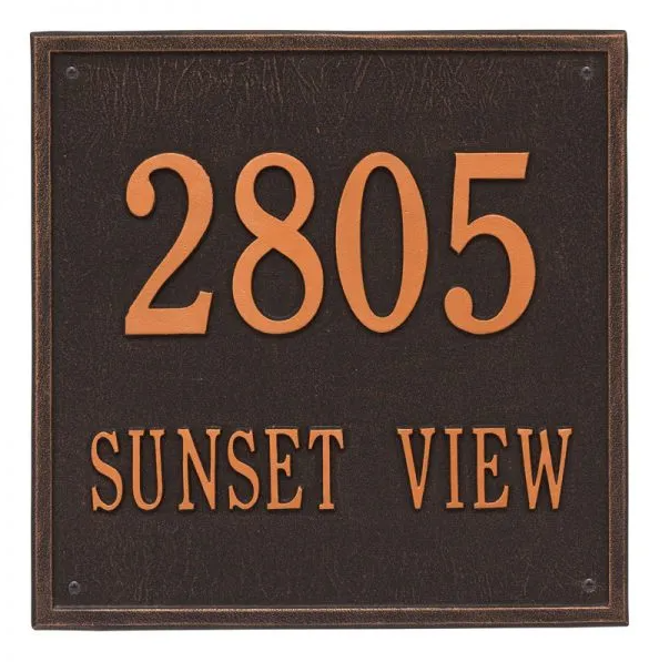 Whitehall 2117 Arch Marker Estate Lawn Address Plaque in Oil Rubbed Bronze