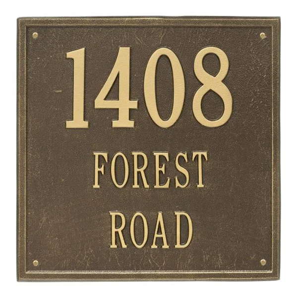 Whitehall 2118 Arch Marker Estate Lawn Address Plaque in Antique Brass